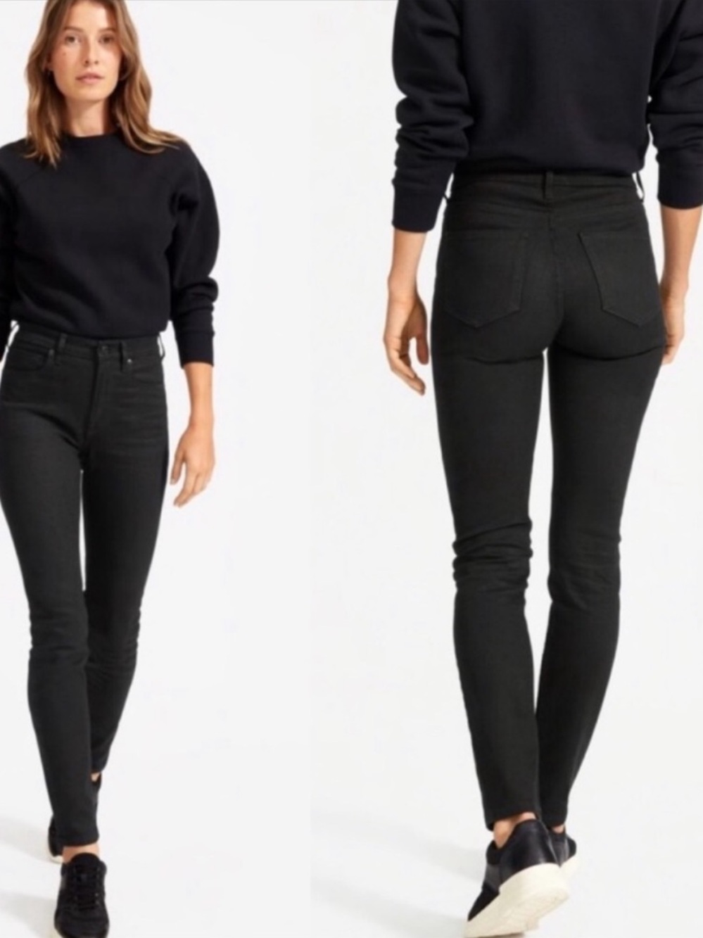 EVERLANE High Rise Skinny Jean Black SZ 29 Ankle Sustainable